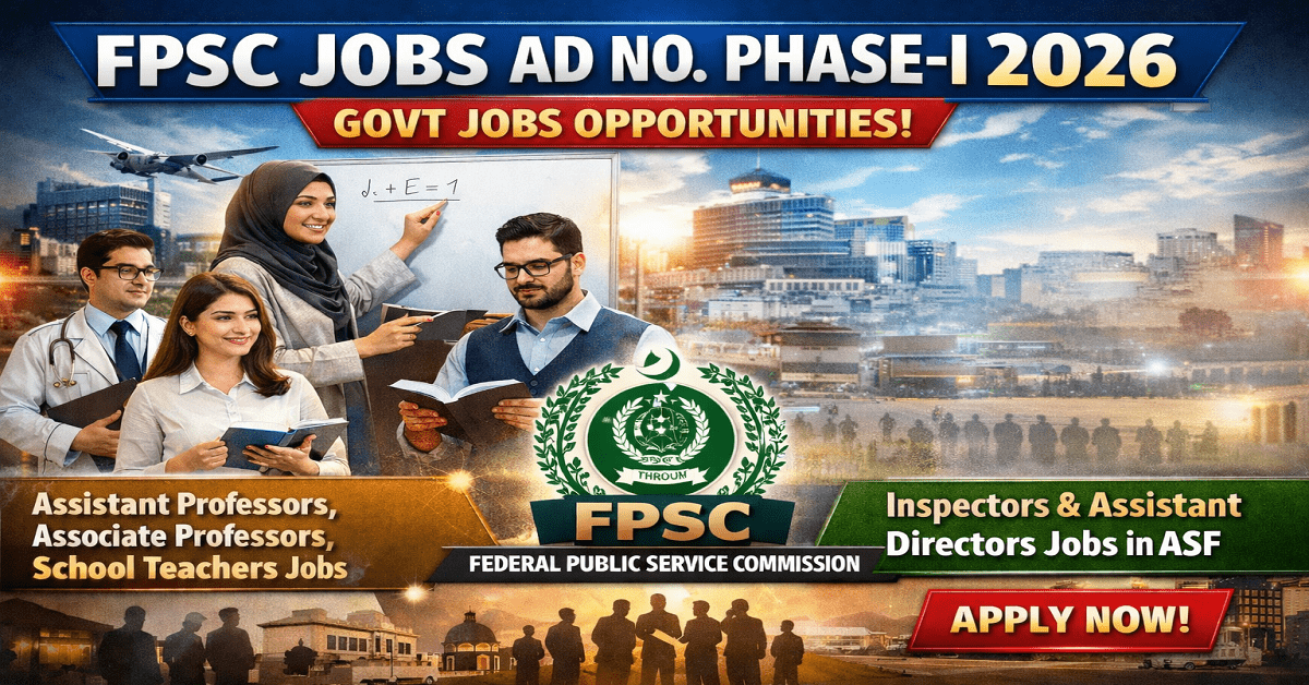 The Latest Federal Govt Vacancies 2026 through FPSC