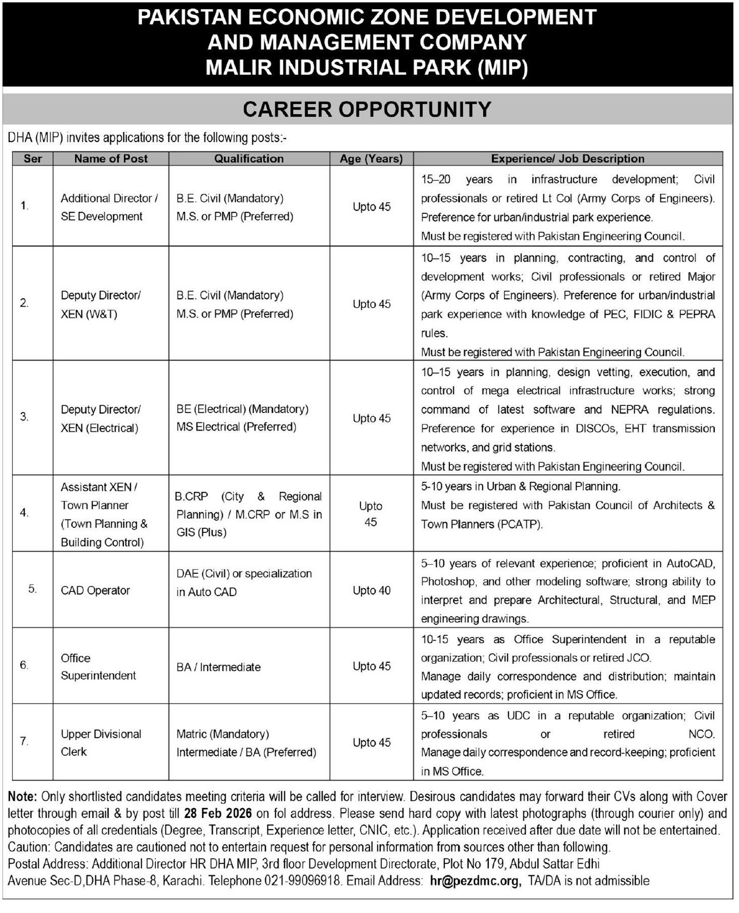 Pakistan Economic Zone Development And Management Company Malir Industrial Park Advertisement