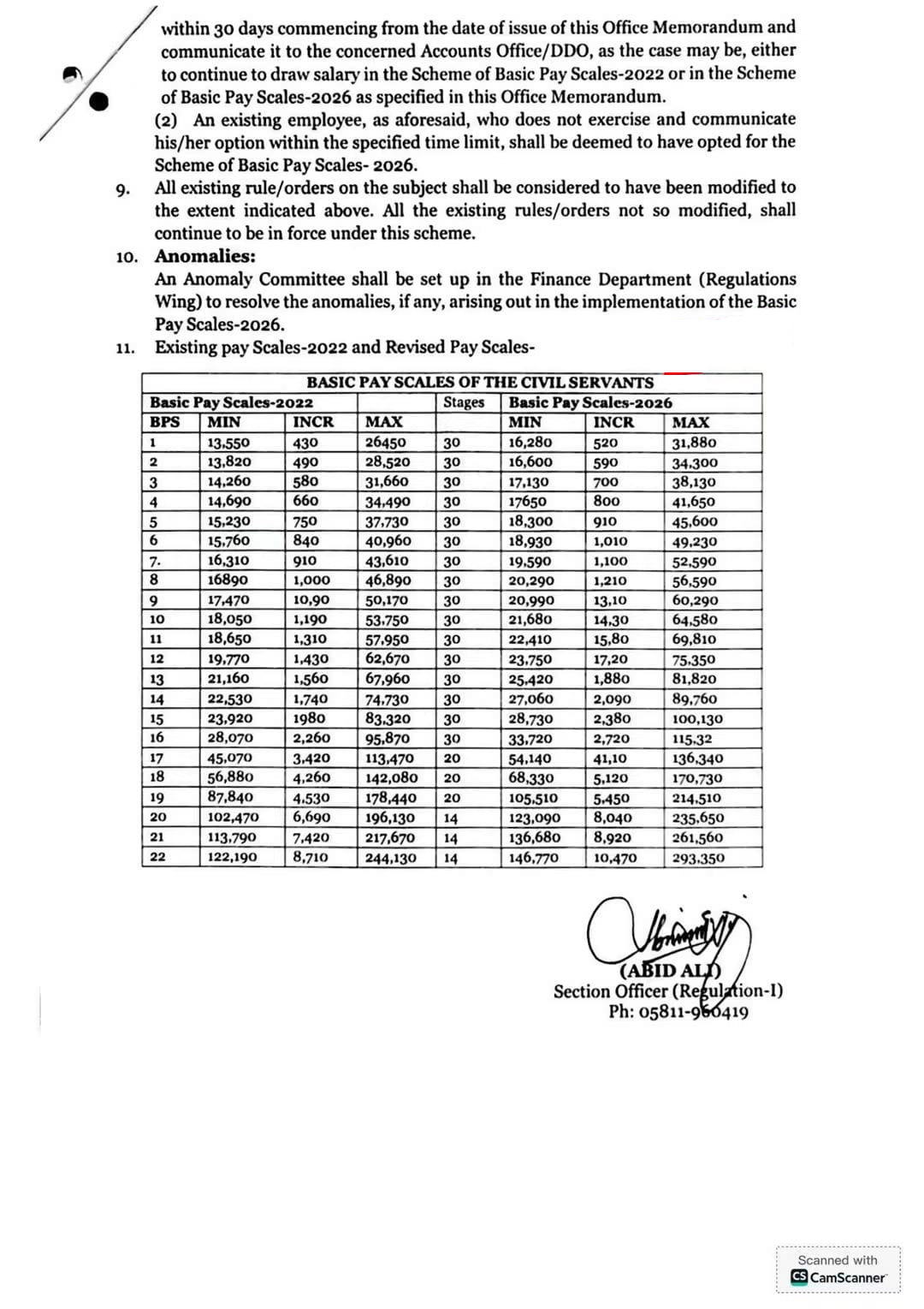 Gilgit Baltistan Basic Pay Scales 2026 Notification Part 3